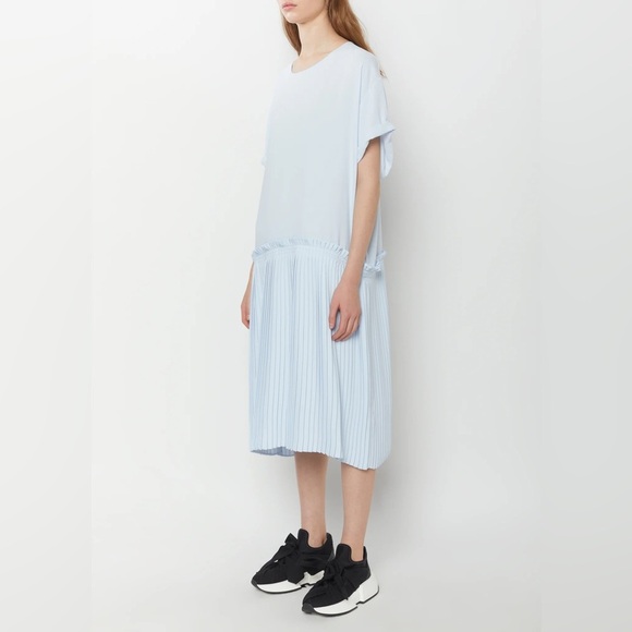 Maison Margiela MM6 pastel sky blue pleated midi dress - size IT 44 (US 8) - Picture 1 of 3